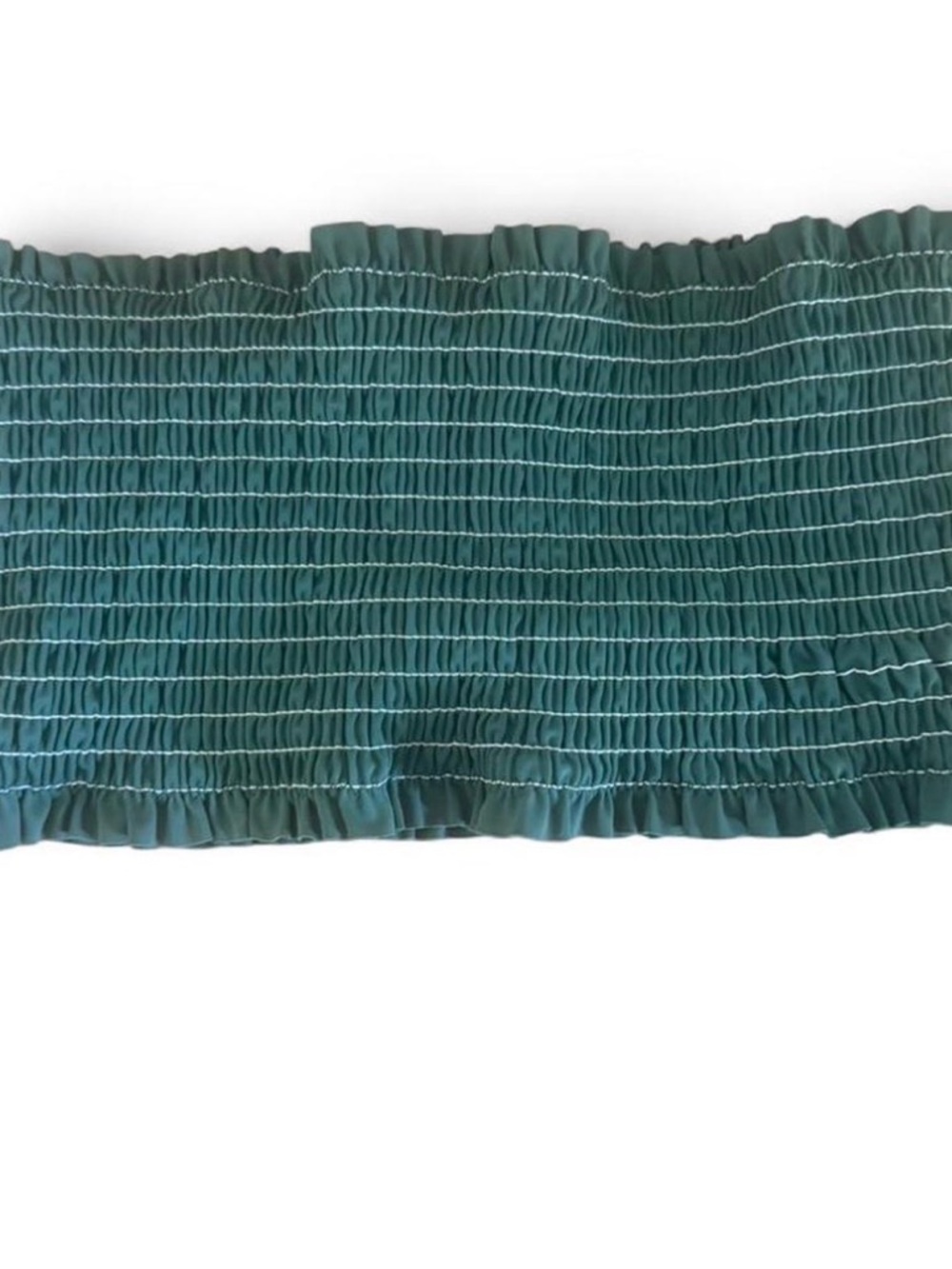XOXO Teal Smocked Bandeau Swim Top